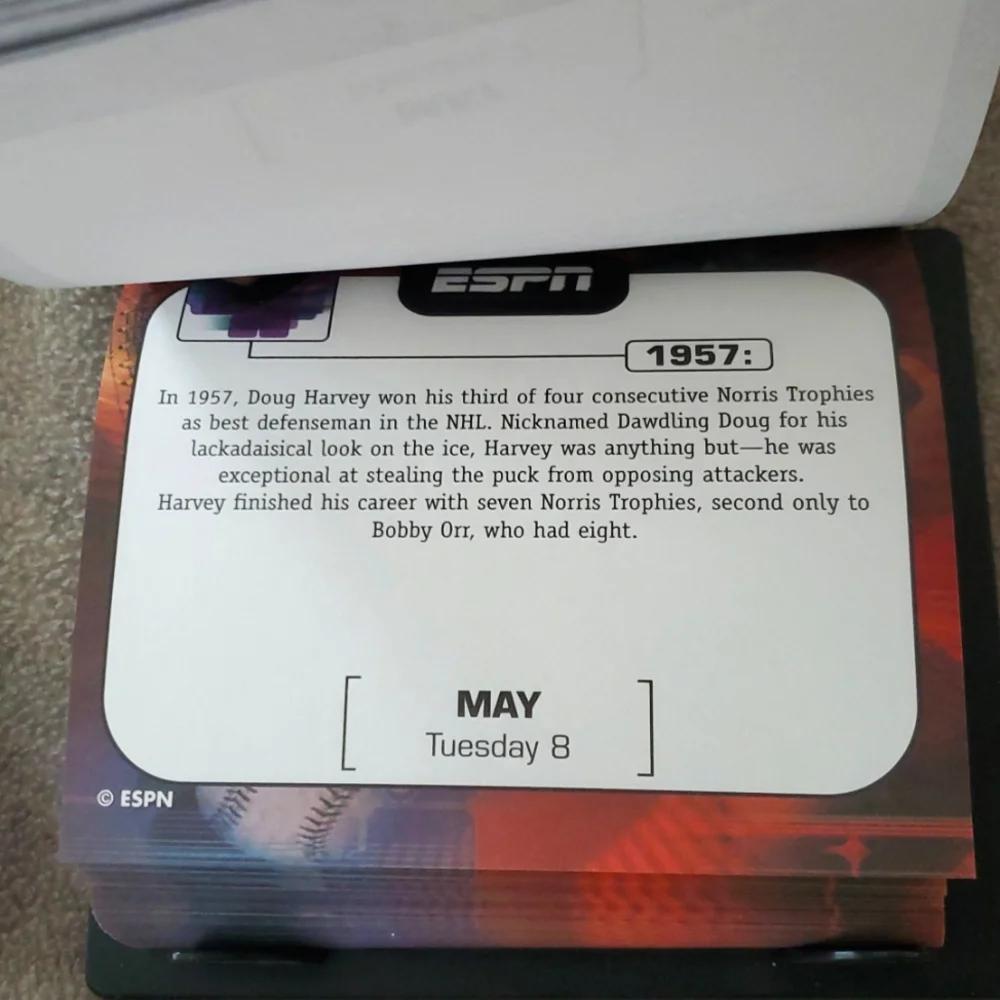 NWT, ESPN 2001 Desk Calendar, Trivia